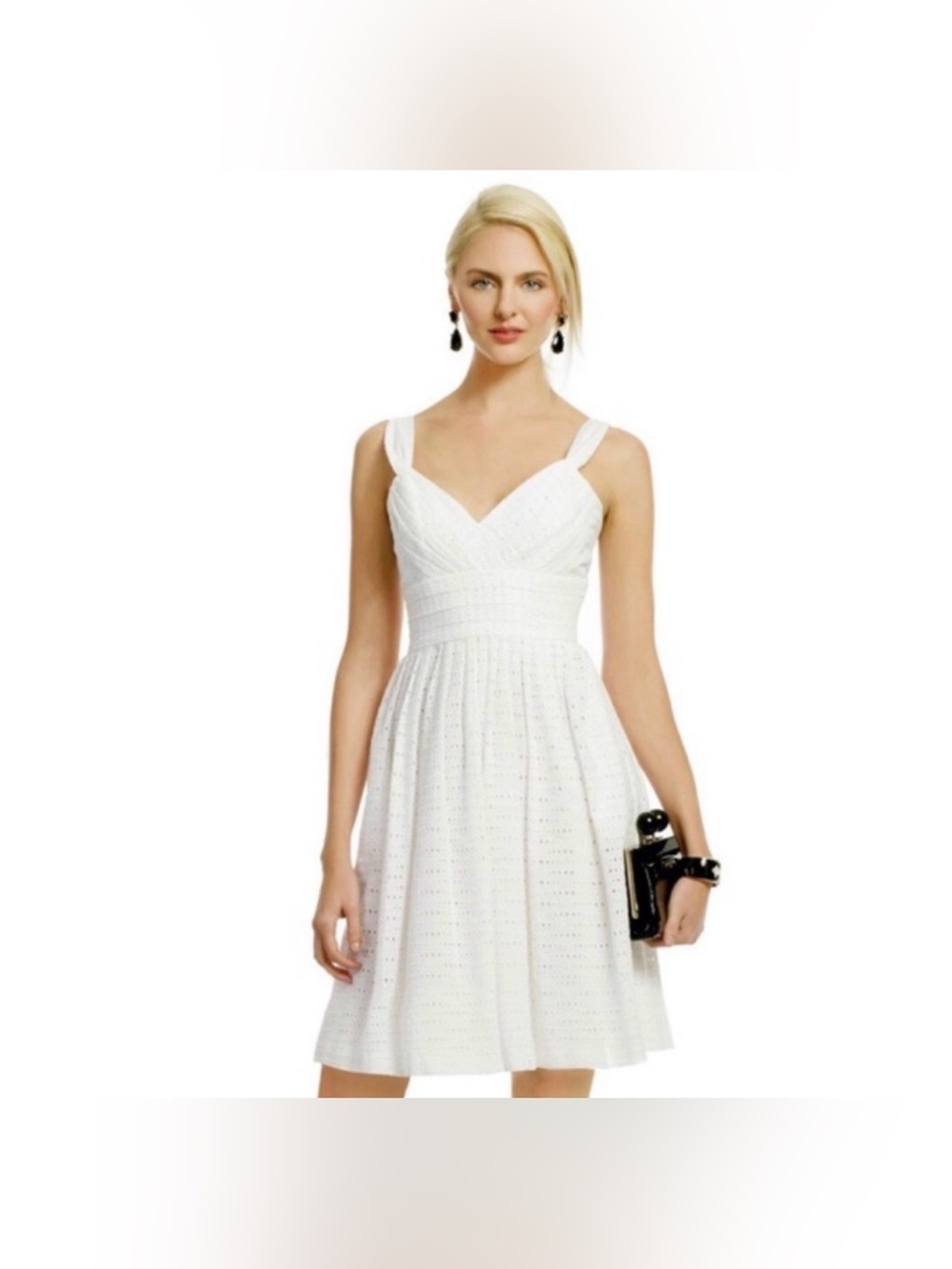 *NWT* Shoshanna White Cotton Sleeveless Eyelet Dress, Size 12